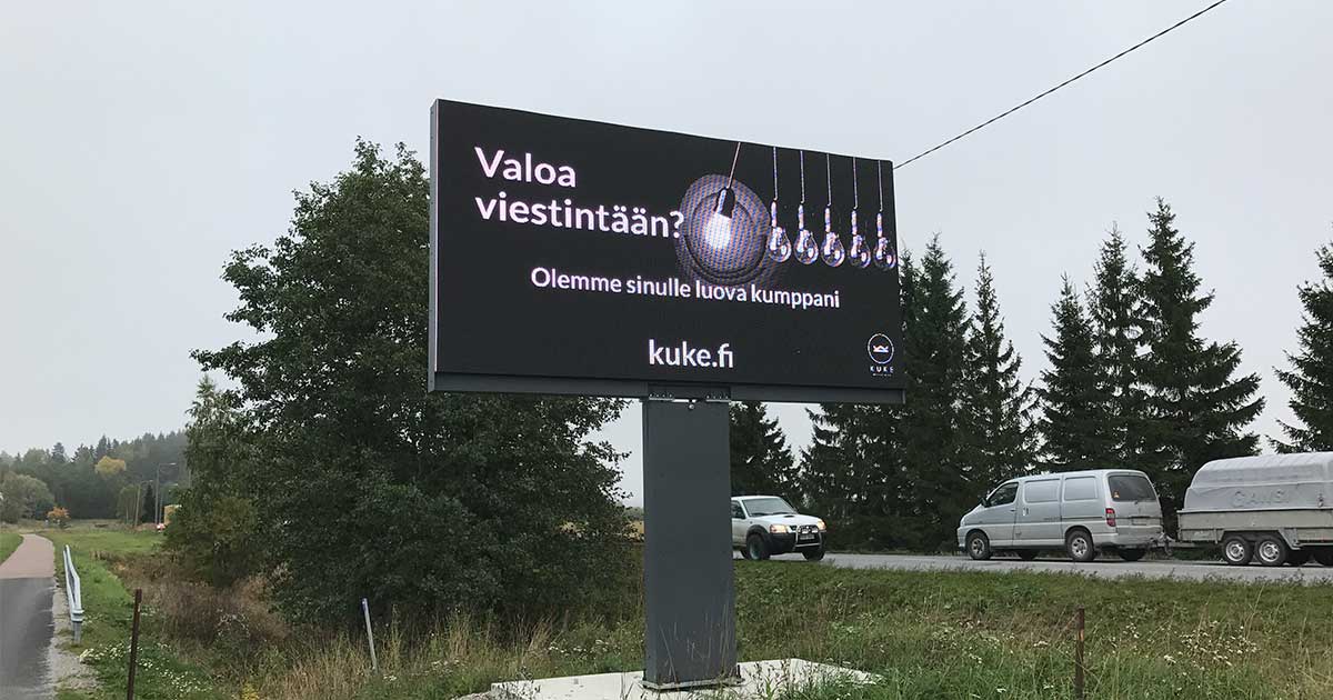 LED-tienvarsinäyttö ja LED-mainosnäyttö Salossa