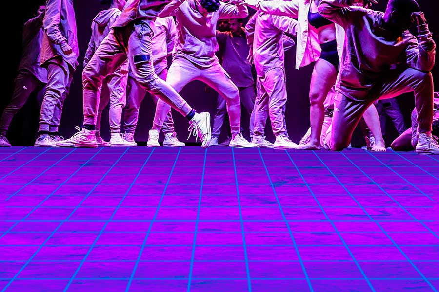 LED-lattia tanssilattiana.